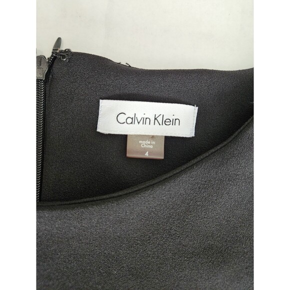 Calvin Klein Retro 90's/70s Style Black Sheath Dress Flared Bell Sleeves Size 4 - Picture 6 of 9